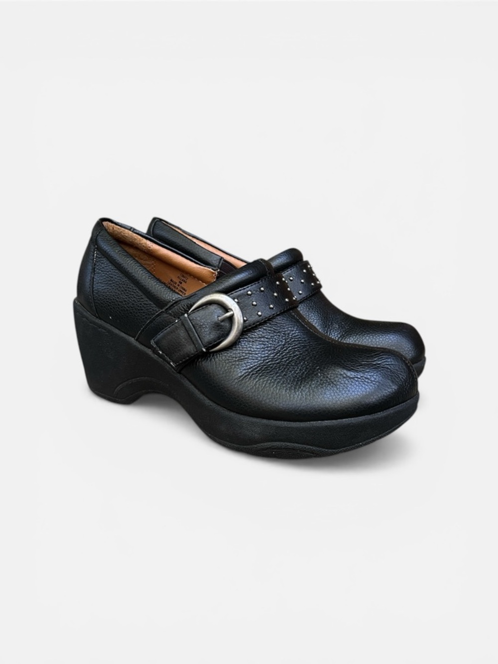 Bjorndal “Allana” Leather Slip-on Clog in Black Size 8